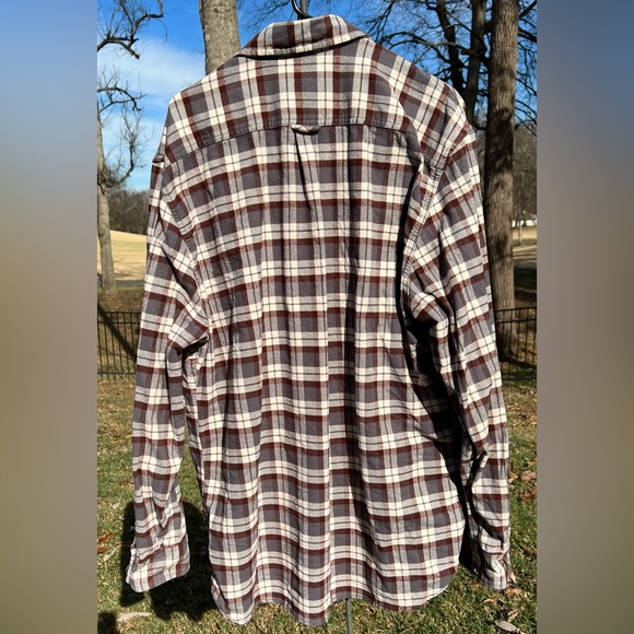 Jachs Heavy Flannel Shirt, Cream Gray Brown, XLT - Picture 2 of 6